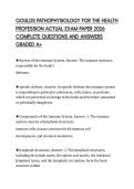 GOULDS PATHOPHYSIOLOGY FOR THE HEALTH PROFESSION ACTUAL EXAM PAPER 2026 COMPLETE QUESTIONS AND ANSWERS GRADED A&plus;