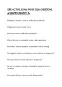GRE ACTUAL EXAM PAPER 2026 QUESTIONS ANSWERS GRADED A&plus;