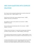 AREC EXAM QUESTIONS WITH COMPLETE SOLUTIONS