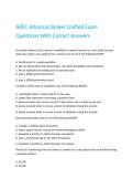 AREC Arkansas Broker Unified Exam Questions With Correct Answers