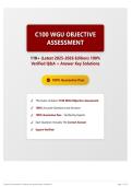 C100 WGU Objective Assessment 110&plus; &lpar;Latest 2025-2026 Edition&rpar; 100&percnt; Verified Q&A &plus; Answer Key Solutions