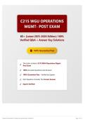 C215 WGU Operations Mgmt- Post Exam 65&plus; &lpar;Latest 2025-2026 Edition&rpar; 100&percnt; Verified Q&A &plus; Answer Key Solutions