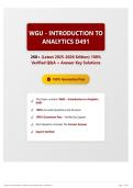 WGU - Introduction to Analytics D491 260&plus; &lpar;Latest 2025-2026 Edition&rpar; 100&percnt; Verified Q&A &plus; Answer Key Solutions