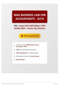 WGU Business Law for Accountants - D216 350&plus; &lpar;Latest 2025-2026 Edition&rpar; 100&percnt; Verified Q&A &plus; Answer Key Solutions