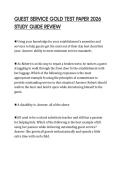 GUEST SERVICE GOLD TEST PAPER 2026 STUDY GUIDE REVIEW