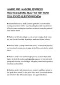 HAMRIC AND HANSONS ADVANCED PRACTICE NURSING PRACTICE TEST PAPER 2026 SOLVED QUESTIONS REVIEW