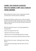 HAMRIC AND HANSONS ADVANCED PRACTICE NURSING SCRIPT 2026 COMPLETE TESTED ANSWERS