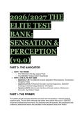 2026&sol;2027 Elite Test Bank&colon; Sensation & Perception - Comprehensive Study Guide based on Sensation & Perception by Jeremy Wolfe - 88 High-Yield Questions &lpar;v9&period;0&rpar; 