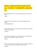 BASIC FIREFIGHTER EXAM WITH ALL CORRECT ANSWERS GRADED A&plus;
