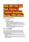 Elite Test Bank for Success in Practical&sol;Vocational Nursing &lpar;10th Edition&rpar; &ndash; 2026&sol;2027 NCLEX-PN Prep with Mentor Analysis & Cheat Sheet