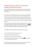 Nursing Jurisprudence and Ethics for Texas Nurses  questions with well verified answers  According to BON Position Statement 15&period;24 Engaging in Reinsertion of Permanently Placed  Feeding Tubes&comma; it would be within the scope of practice for a nurse to replac