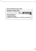 MERGED QUESTION PAPER AND MARK SCHEME 2025 Pearson Edexcel GCE AS Level In Economics A &lpar;8EC0&rpar; Paper 2 The Uk economy &ndash; Performance andpolicies 