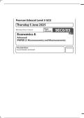 MERGED QUESTION PAPER AND MARK SCHEME 2025 Pearson Edexcel GCE A LevelIn Economics A &lpar;9EC0&rpar;Paper 3 Microeconomics and Macroeconomics