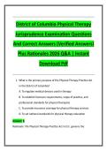 District of Columbia Physical Therapy  Jurisprudence Examination Questions  And Correct Answers &lpar;Verified Answers&rpar;  Plus Rationales 2026 Q&A &vert; Instant  Download Pdf