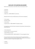 NU551 UNIT 3 TEST QUESTIONS AND ANSWERS