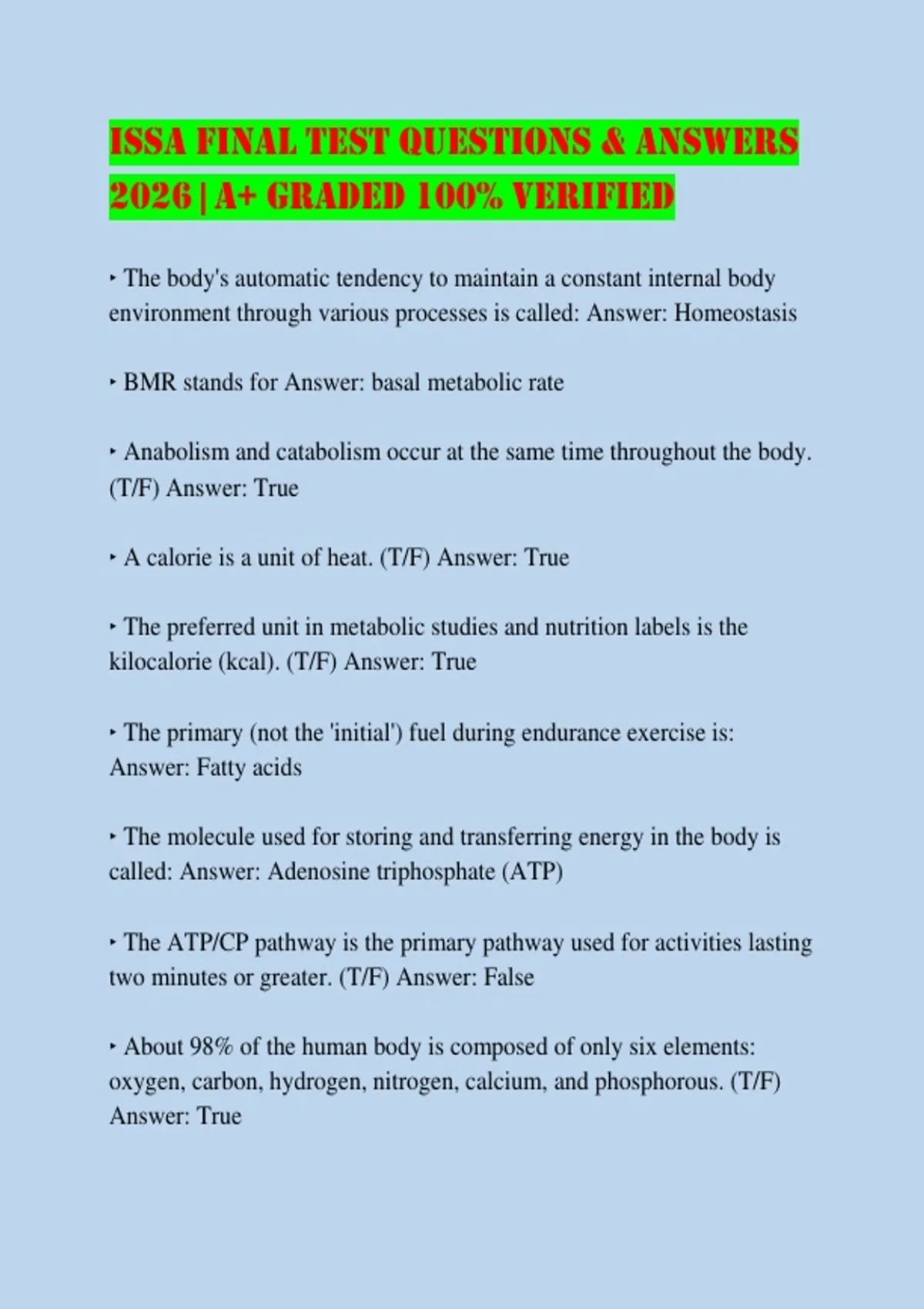 ISSA Final Test QUESTIONS & ANSWERS 2026 | A+ GRADED 100% VERIFIED ...