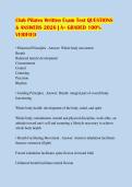 Club Pilates Written Exam Test QUESTIONS & ANSWERS 2026 &vert; A&plus; GRADED 100&percnt; VERIFIED