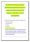 NYC NYCHA Maintenance Worker  &lpar;CUNY&rpar; Exam Questions And Correct  Answers &lpar;Verified Answers&rpar; Plus  Rationales 2026 Q&A &vert; Instant  Download Pdf 