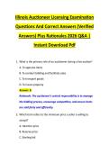 Illinois Auctioneer Licensing Examination  Questions And Correct Answers &lpar;Verified  Answers&rpar; Plus Rationales 2026 Q&A &vert;  Instant Download Pdf