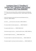 Louisiana Class D "Chauffeur's" License Test 1 Exam Questions with Correct Answers 100&percnt; Pass 2026&sol;2027