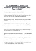 Louisiana Class D License Exam Questions with Correct Answers 100&percnt; Pass 2026&sol;2027