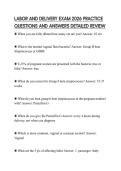 LABOR AND DELIVERY EXAM 2026 PRACTICE QUESTIONS AND ANSWERS DETAILED REVIE