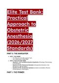 Elite Test Bank&colon; A Practical Approach to Obstetric Anesthesia &lpar;2026&sol;2027 Standards&rpar; - 88 Q&A with Rationales