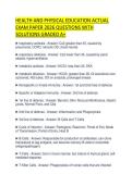 HEALTH AND PHYSICAL EDUCATION ACTUAL EXAM PAPER 2026 QUESTIONS WITH SOLUTIONS GRADED A&plus;