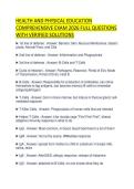 HEALTH AND PHYSICAL EDUCATION COMPREHENSIVE EXAM 2026 FULL QUESTIONS WITH VERIFIED SOLUTIONS