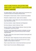 HEALTH AND PHYSICAL EDUCATION FINAL EXAM SCRIPT 2026 COMPLETE QUESTIONS AND CORRECT ANSWERS
