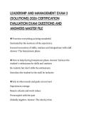 LEADERSHIP AND MANAGEMENT EXAM 3 &lpar;SOLUTIONS&rpar; 2026 CERTIFICATION EVALUATION EXAM QUESTIONS AND ANSWERS MASTER FILE