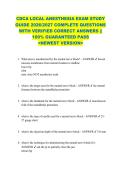 CDCA LOCAL ANESTHESIA EXAM STUDY  GUIDE 2026&sol;2027 COMPLETE QUESTIONS  WITH VERIFIED CORRECT ANSWERS &vert;&vert;  100&percnt; GUARANTEED PASS  <NEWEST VERSION> 