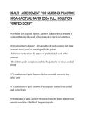 HEALTH ASSESSMENT FOR NURSING PRACTICE SUSAN ACTUAL PAPER 2026 FULL SOLUTION VERIFIED SCRIPT