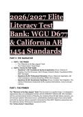 2026&sol;2027 Elite Literacy Test Bank&colon; WGU D677&comma; Science of Reading & California AB 1454 Standards 