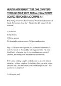 HEALTH ASSESSMENT TEST ONE CHAPTERS THROUGH FOUR 2026 ACTUAL EXAM SCRIPT SOLVED RESPONSES ACCURATE A&plus;