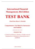 Test Bank &ndash; International Financial Management&comma; 8th Edition &ndash; Cheol Eun & Bruce G&period; Resnick &ndash; ISBN 9781259717789 &lpar;Full Chapters 1&ndash;21 Covered&rpar;