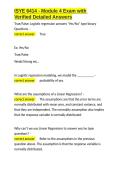 ISYE 6414 - Module 4 Exam with Verified Detailed Answers&period;docx