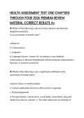 HEALTH ASSESSMENT TEST ONE CHAPTERS THROUGH FOUR 2026 PREMIUM REVIEW MATERIAL CORRECT RESULTS A&plus;