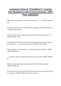 Louisiana Class D "Chauffeur's" License Test Questions with Correct Answers 100&percnt; Pass 2026&sol;2027