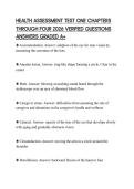 HEALTH ASSESSMENT TEST ONE CHAPTERS THROUGH FOUR 2026 VERIFIED QUESTIONS ANSWERS GRADED A&plus;