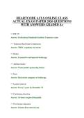 HEARTCODE ACLS ONLINE CLASS ACTUAL EXAM PAPER 2026 QUESTIONS WITH ANSWERS GRADED A&plus;