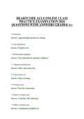 HEARTCODE ACLS ONLINE CLASS PRACTICE EXAMINATION 2026 QUESTIONS WITH ANSWERS GRADED A&plus;