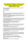 NR 511 Differential Diagnosis and Primary Care- Mid Term Review Questions ad answers &vert; Updated RATED A&plus; 2026