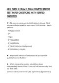 MED SURG 3 EXAM 3 2026 COMPREHENSIVE TEST PAPER QUESTIONS WITH VERIFIED ANSWERS