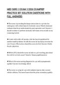 MED SURG 3 EXAM 3 2026 EXAMPREP PRACTICE SET SOLUTION QUESTIONS WITH FULL ANSWERS