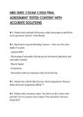 MED SURG 3 EXAM 3 2026 FINAL ASSESSMENT TESTED CONTENT WITH ACCURATE SOLUTIONS