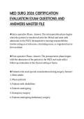 MED SURG 2026 CERTIFICATION EVALUATION EXAM QUESTIONS AND ANSWERS MASTER FILE
