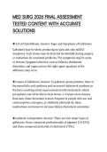 MED SURG 2026 FINAL ASSESSMENT TESTED CONTENT WITH ACCURATE SOLUTIONS