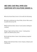MED SURG CMS FINAL PAPER 2026 QUESTIONS WITH SOLUTIONS GRADED A&plus;