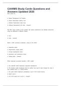 CAHIMS Study Cards Questions and Answers Updated 2026
